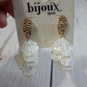 Bijoux Bar Gold and Iridescent Shell Earrings